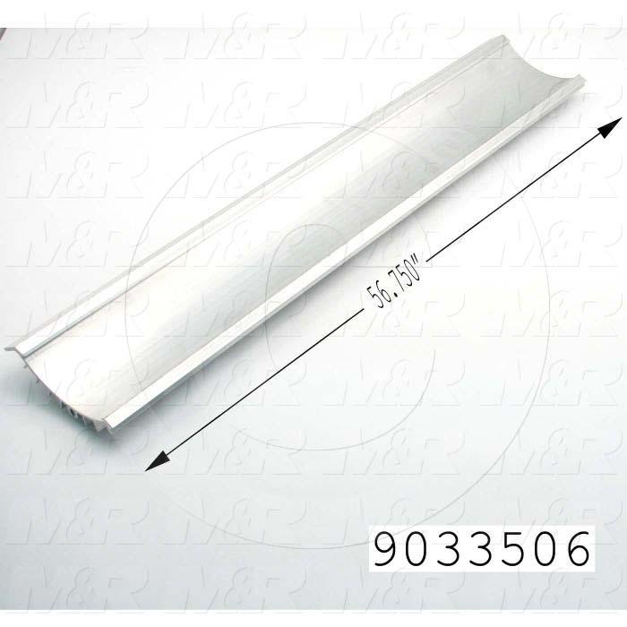 Fabricated Parts, Lamp Reflector, 56.75 in. Length, Use In Vitran V54 Series