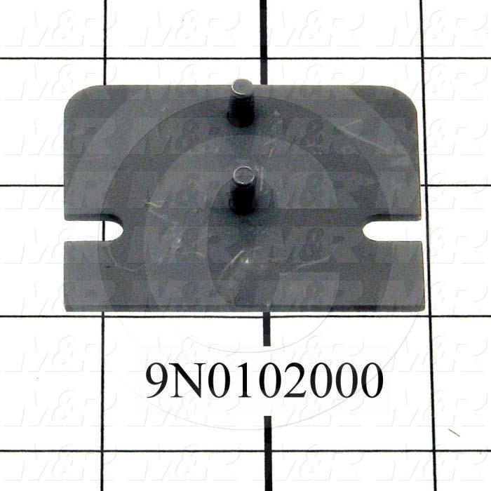 Fabricated Parts, Latch Mount Plate, 2.25 in. Length, 1.75 in. Width, 0.37 in. Height, Do Not Texture And Painted Threads, Satin Black Finish