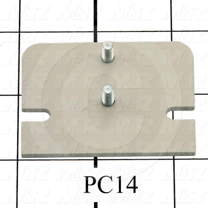 Fabricated Parts, Latch Mount Plate, 2.25 in. Length, 1.75 in. Width, 14 GA Thickness, Warm Gray #3 Finish