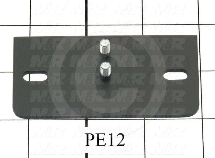 Fabricated Parts, Latch Plate, 3.31 in. Length, 1.75 in. Width, 13 GA Thickness, Black Finish