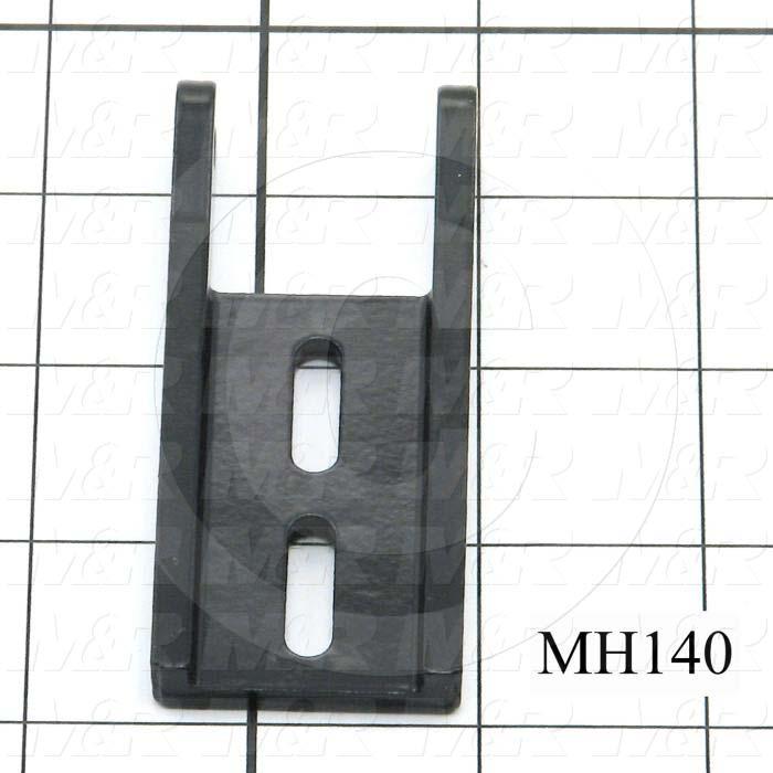 Fabricated Parts, Latch Roller Bracket, 3.25 in. Length, 1.38 in. Width, 0.50 in. Height, Black Finish