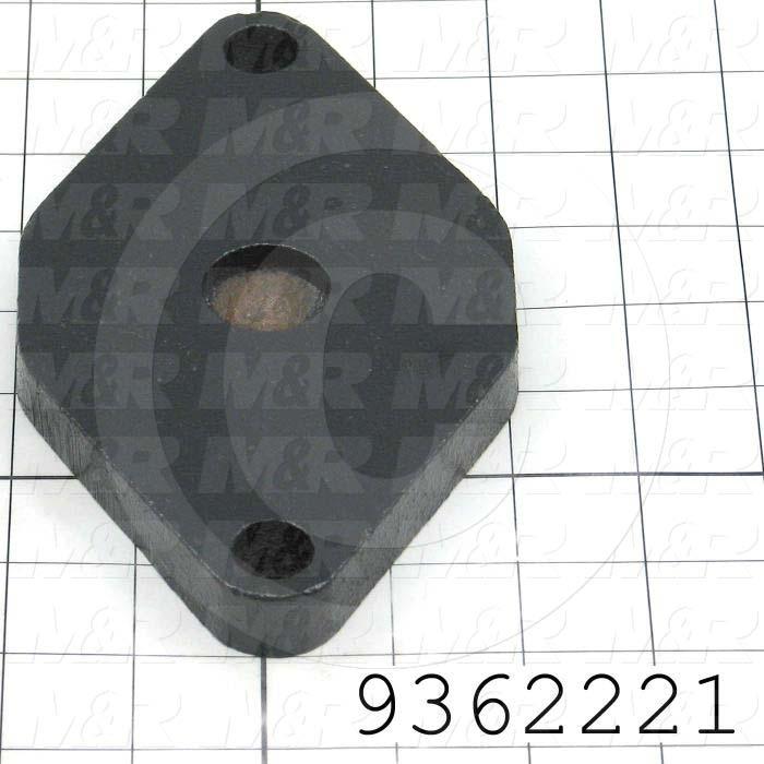 Fabricated Parts, Leveling Bolt Base, 6.26 in. Length, 4.25 in. Width, 0.63 in. Thickness