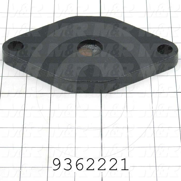 Fabricated Parts, Leveling Bolt Base, 6.26 in. Length, 4.25 in. Width, 0.63 in. Thickness