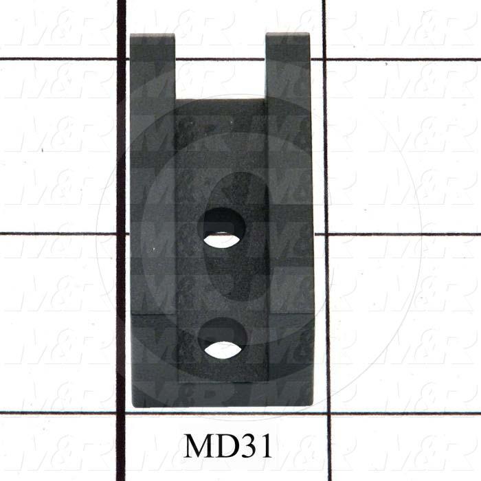 Fabricated Parts, Lift Arm Lower Pivot Bracket, 1.63 in. Length, 0.875 in. Width, 0.875 in. Height, Black Finish