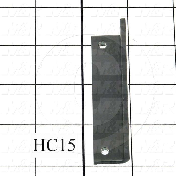 Fabricated Parts, Magnet Holder Bracket, 3.13 in. Length, 0.75 in. Width, 0.75 in. Height, 0.13 in. Thickness, Black Powder Coat Finish