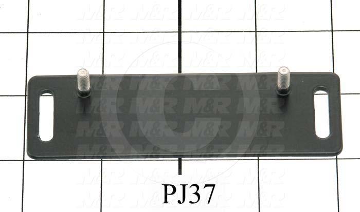 Fabricated Parts, Magnet Mounting Plate, 4.13 in. Length, 1.31 in. Width, 0.063 in. Thickness, Black Finish