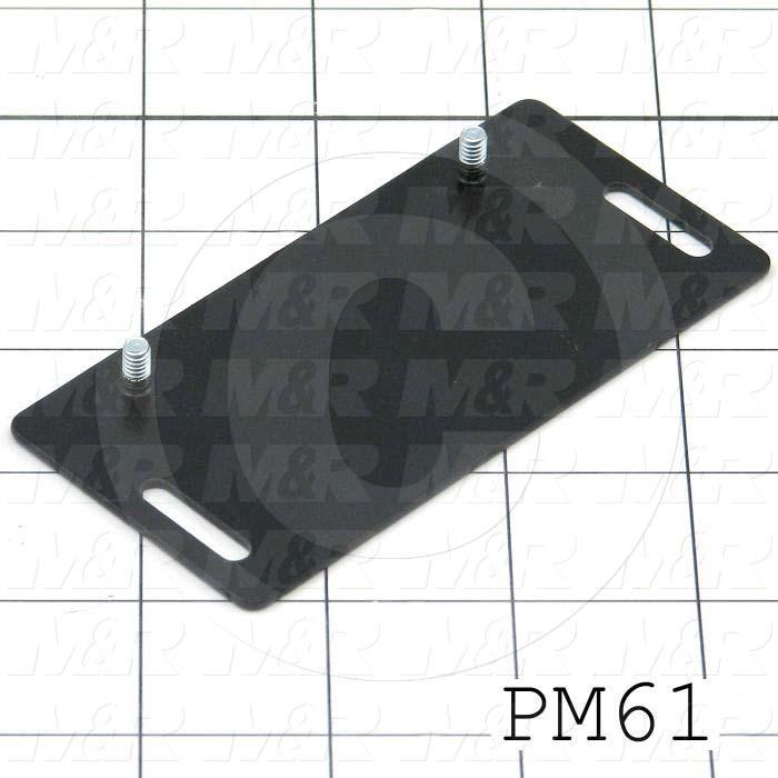 Fabricated Parts, Magnet Mounting Plate, Glass Frame, 4.13 in. Length, 2.00 in. Width, 0.063 in. Thickness, Black Finish