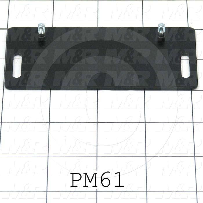 Fabricated Parts, Magnet Mounting Plate, Glass Frame, 4.13 in. Length, 2.00 in. Width, 0.063 in. Thickness, Black Finish