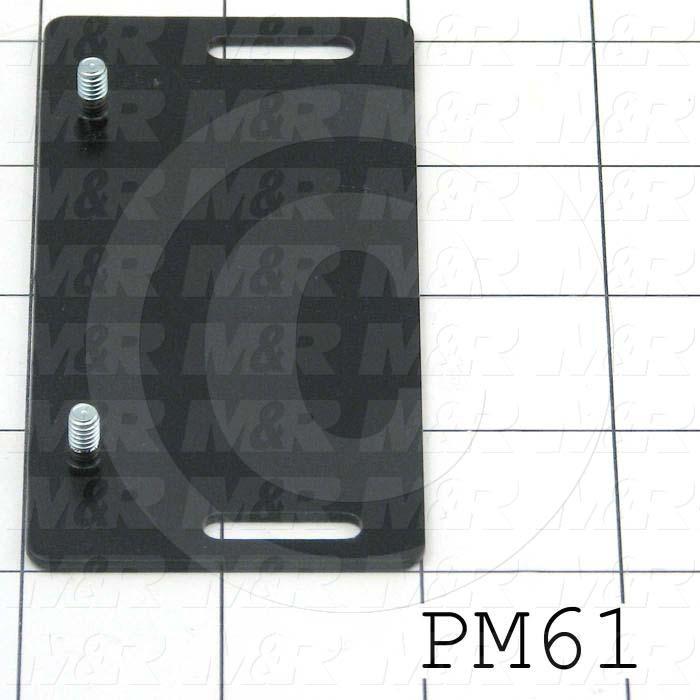 Fabricated Parts, Magnet Mounting Plate, Glass Frame, 4.13 in. Length, 2.00 in. Width, 0.063 in. Thickness, Black Finish