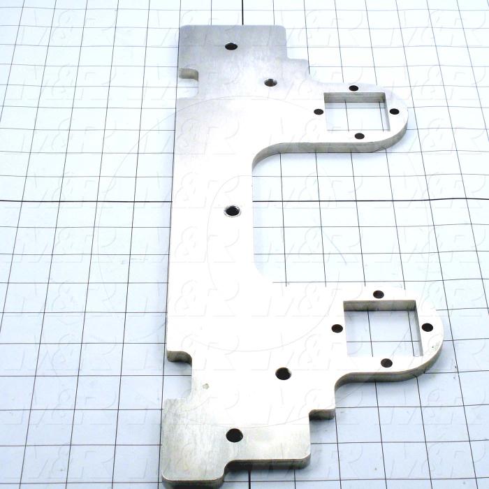 Fabricated Parts, Micro Bottom Plate, 16.89 in. Length, 6.69 in. Width, 0.38 in. Thickness, OC50001 Nickel Plating Finish