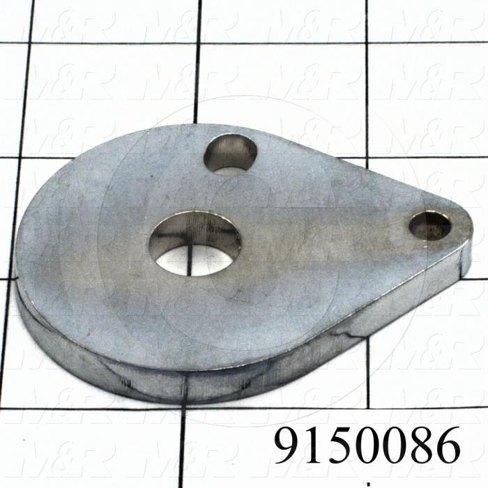 Fabricated Parts, Micro Flip Lock Plate, 2.56 in. Length, 2.00 in. Height, 0.25 in. Thickness