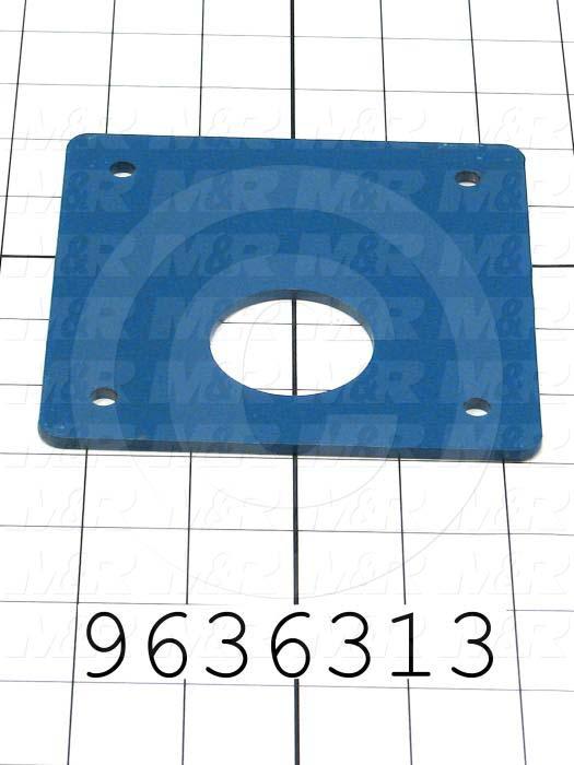 Fabricated Parts, Motor Support Plate, 4.87 in. Length, 4.87 in. Width, 10 GA Thickness