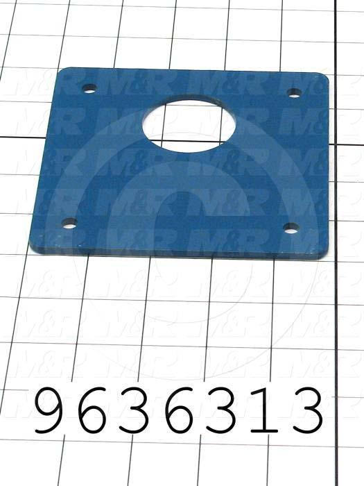 Fabricated Parts, Motor Support Plate, 4.87 in. Length, 4.87 in. Width, 10 GA Thickness