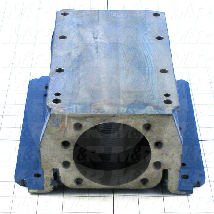 Fabricated Parts, Nut Housing 6 Holes, 9.13 in. Length, 7.75 in. Width, 3.88 in. Height, Painted Black Finish