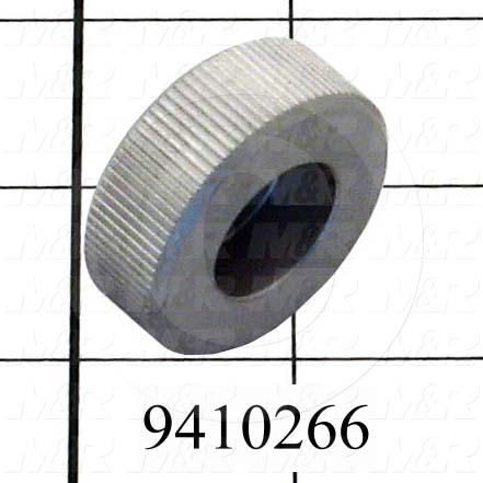 Fabricated Parts, Off Cont. Lock Knob 1.5"Od Rl, 0.56 in. Length, 1.63 in. Diameter, Clear Anodized Finish