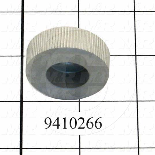 Fabricated Parts, Off Cont. Lock Knob 1.5"Od Rl, 0.56 in. Length, 1.63 in. Diameter, Clear Anodized Finish