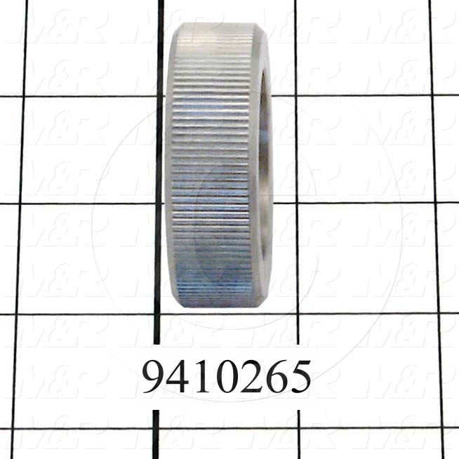 Fabricated Parts, Off Contact Adjustment Knob, 0.63 in. Width, 2.00 in. Diameter, OC50003 Clear Anodizing Finish