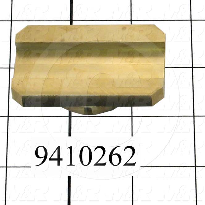 Fabricated Parts, Off Contact Brass Pivoting Insert, 2.50 in. Length, 1.50 in. Width, 0.56 in. Height