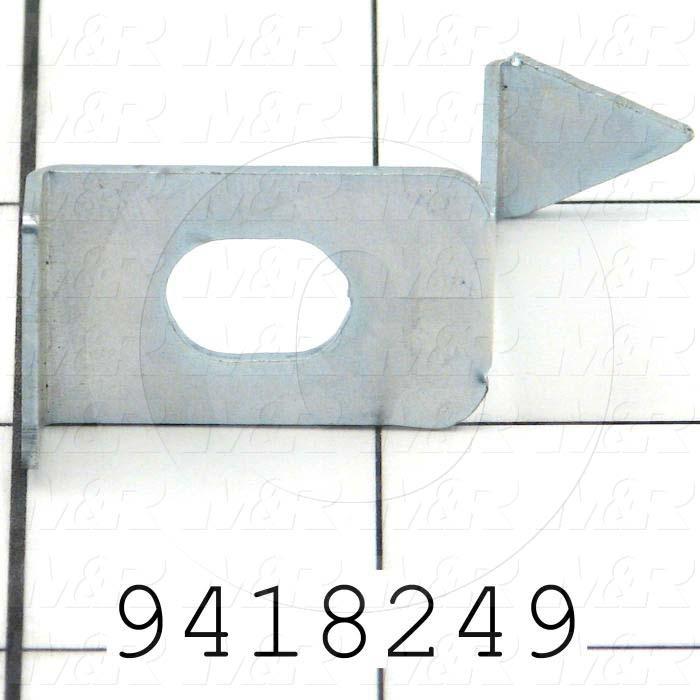 Fabricated Parts, Off-Contact Pointer, 2.25 in. Length, 1.32 in. Width, 0.80 in Height, 18 GA Thickness, Black Zinc Finish
