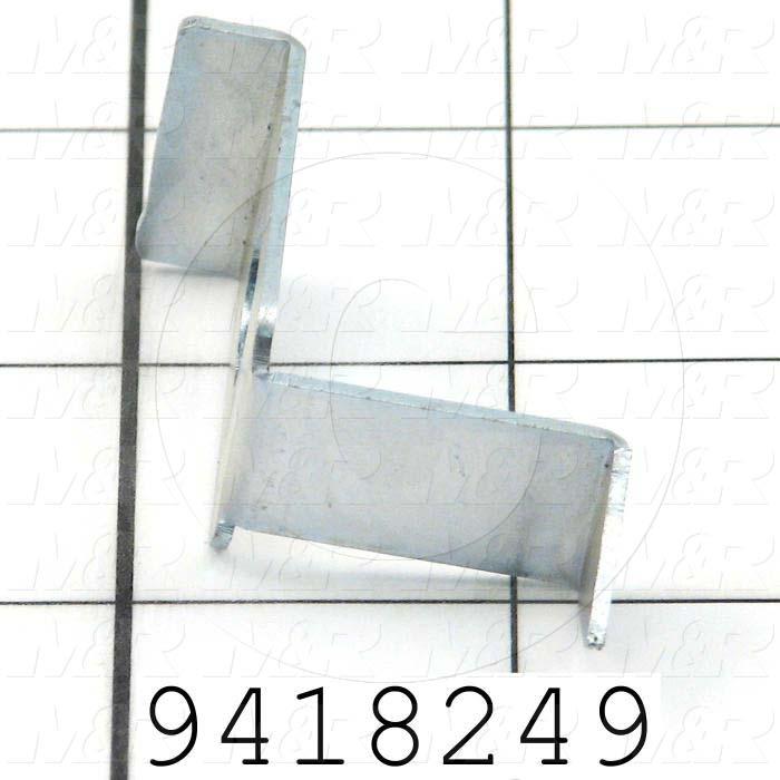 Fabricated Parts, Off-Contact Pointer, 2.25 in. Length, 1.32 in. Width, 0.80 in Height, 18 GA Thickness, Black Zinc Finish