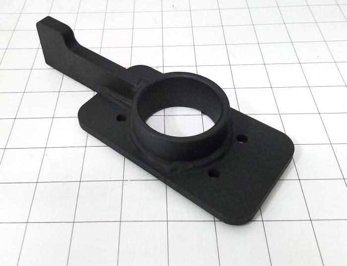 Fabricated Parts, Offcontact Regalator Down Plate, 7.31 in. Length, 2.75 in. Width, 1.63 in. Height, Black Powder Coat Finish