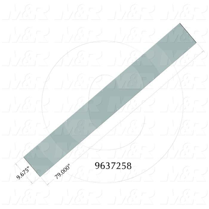 Fabricated Parts, Oven Inlet Outlet Wall, 79.00 in. Length, 9.68 in. Width, 0.75 in. Height, 16 GA Thickness