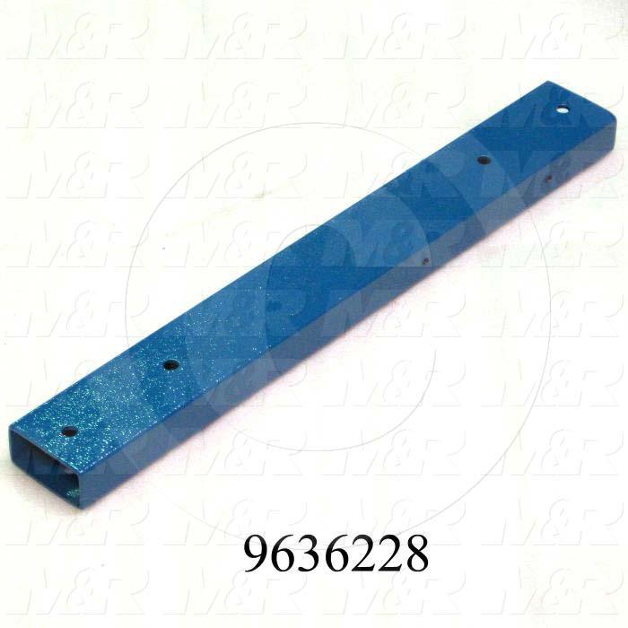 Fabricated Parts, Oven Support Tube 24", 24.00 in. Length, 3.00 in. Width, 1.50 in. Height, 11 GA Thickness, Painted Blue Finish