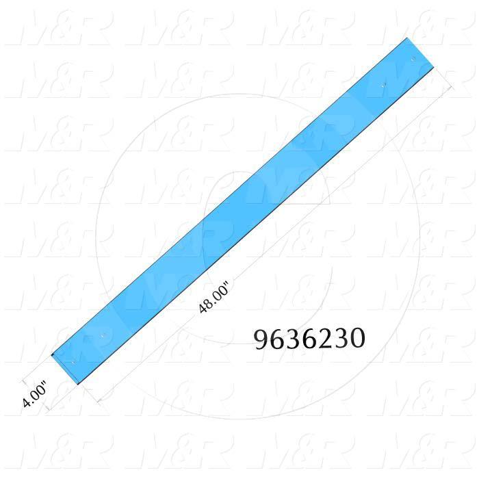 Fabricated Parts, Oven Support Tube, 48.00 in. Length, 1.50 in. Width, 3.00 in. Height