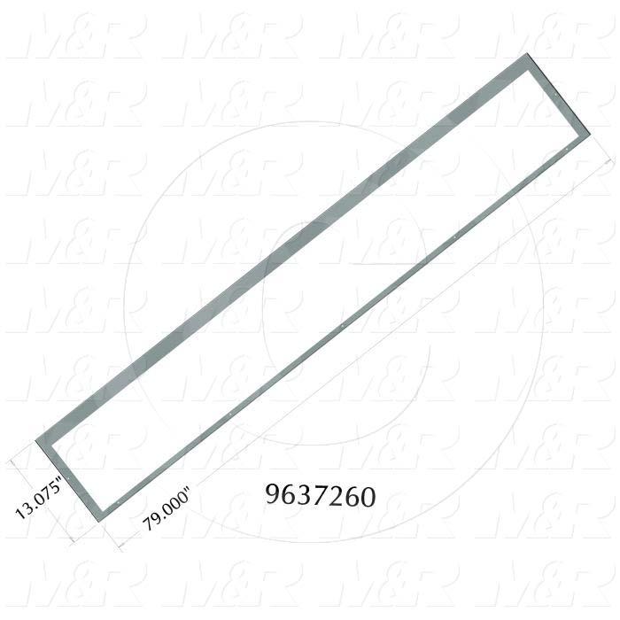 Fabricated Parts, Ovent Inlet Outlet Lower Wall, 79.00 in. Length, 13.07 in. Width, 0.75 in. Height, 16 GA Thickness