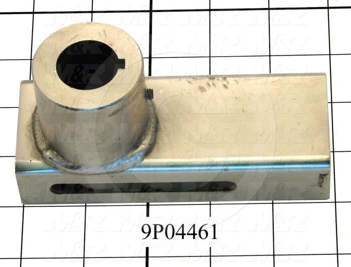 Fabricated Parts, Peel Bracket Weldment, 6.50 in. Length, 3.56 in. Width, 2.50 in. Height