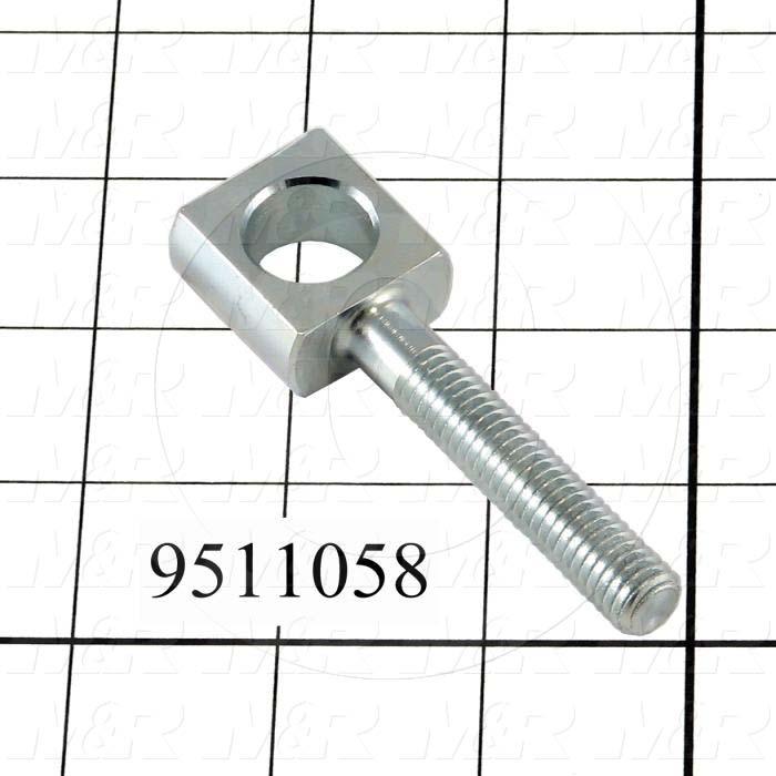 Fabricated Parts, Peel  Eye Bolt, 3.19 in. Length, 1.00 in. Width, 0.50 in. Height, Front Side