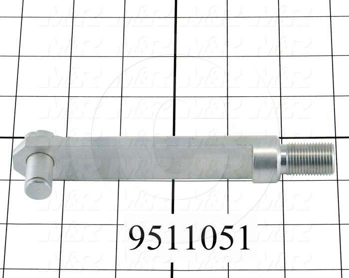 Fabricated Parts, Peel String Lever, 6.00 in. Length, 0.88 in. Width, 1.25 in. Height, Front Side