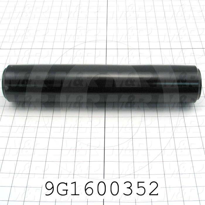 Fabricated Parts, Pinch Drive Roller Weldment, 14.88 in. Length, 3.00 in. Diameter, Black Powder Coat Finish