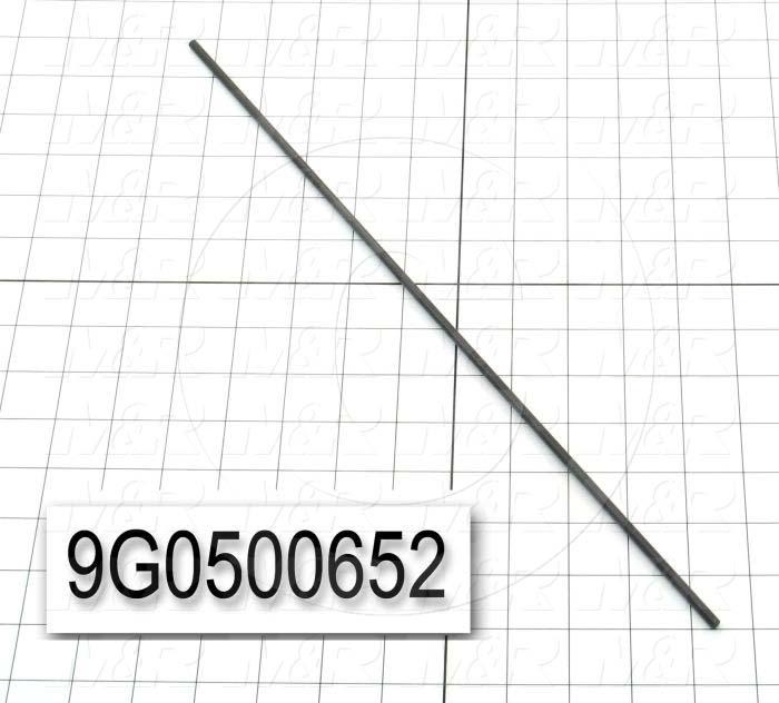 Fabricated Parts, Pivot Block Mounting Rod, 16.13 in. Length, 0.188 in. Diameter, OC50008 Black Oxide Finish