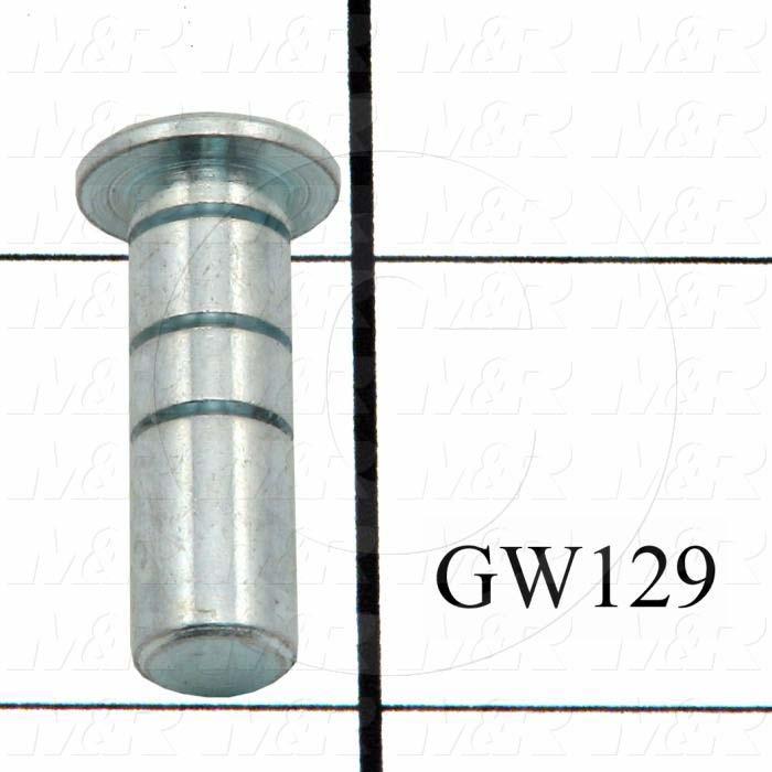 Fabricated Parts, Pivot Pin, 1.07 in. Length, 0.313 in. Diameter, Zinc Finish