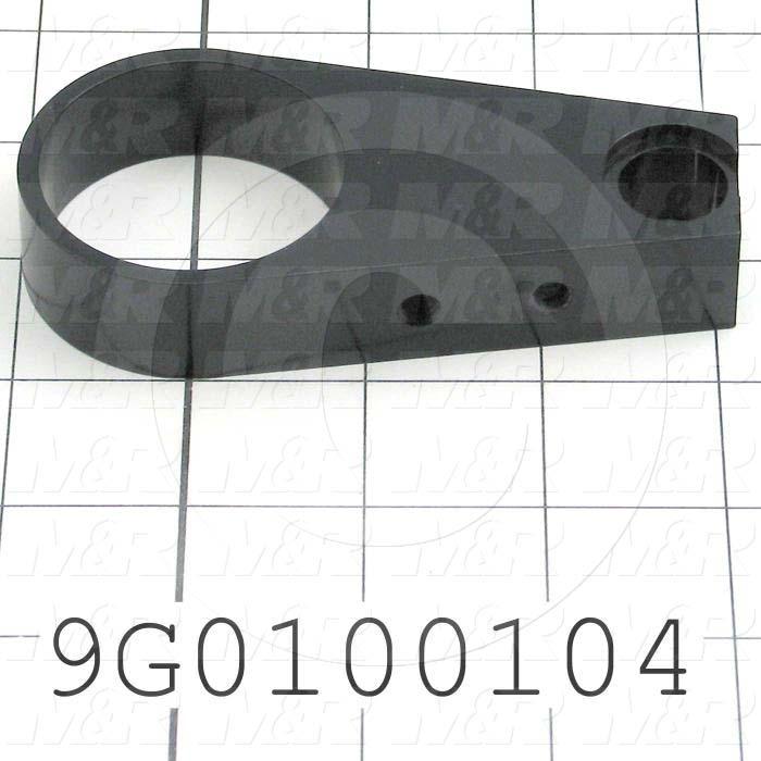 Fabricated Parts, Pivot Roller End Brkt, 4.13 in. Length, 2.00 in. Width, 0.75 in. Thickness, Black Anodizing Finish