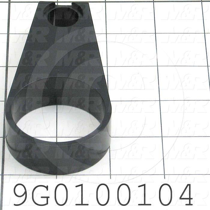 Fabricated Parts, Pivot Roller End Brkt, 4.13 in. Length, 2.00 in. Width, 0.75 in. Thickness, Black Anodizing Finish