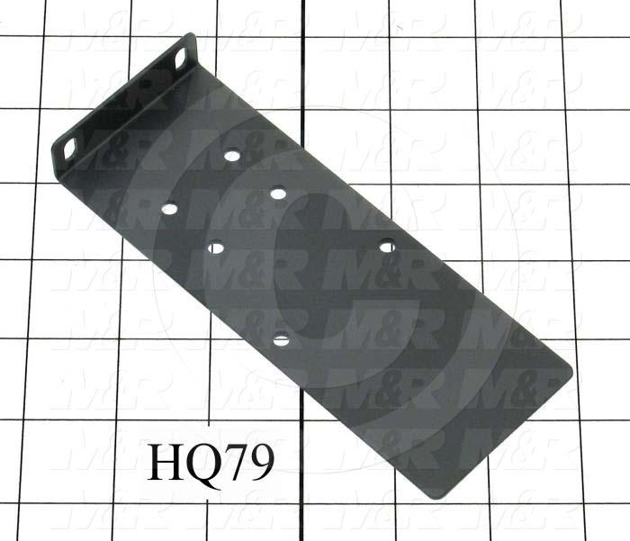 Fabricated Parts, Power Contactor Bracket, 6.00 in. Length, 2.25 in. Width, 0.68 in. Height, 18 GA Thickness, Black Powder Coat Finish