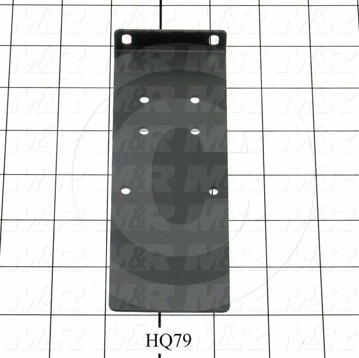 Fabricated Parts, Power Contactor Bracket, 6.00 in. Length, 2.25 in. Width, 0.68 in. Height, 18 GA Thickness, Black Powder Coat Finish