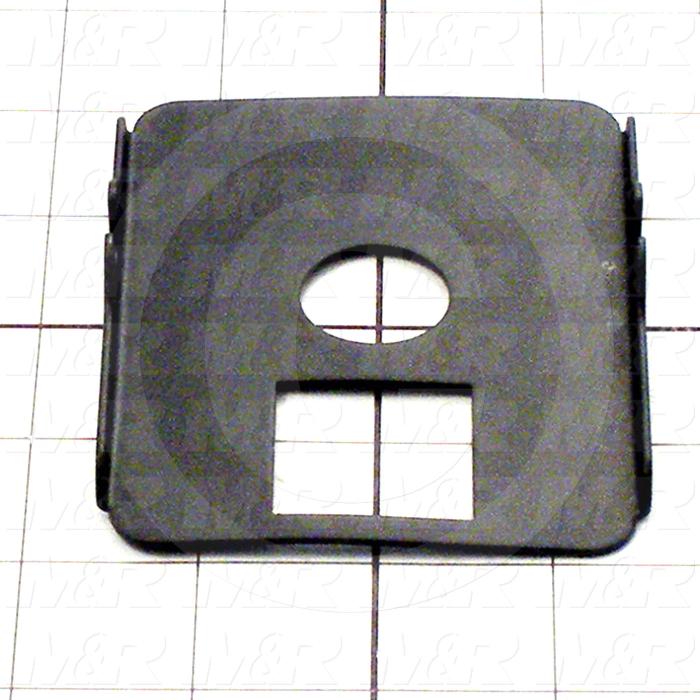 Fabricated Parts, Print Head Cover, 3.14 in. Length, 4.00 in. Width, 0.56 in. Height, 18 GA Thickness, Black Painted Finish