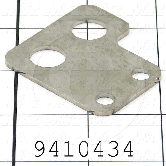 Fabricated Parts, Prox. Holder Brkt. E, 2.00 in. Length, 1.88 in. Width, 14 GA Thickness, Nickel Plated Finish