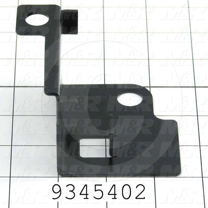 Fabricated Parts, Prox Mtg. Bracket Rear, 3.43 in. Length, 3.15 in. Width, 2.24 in. Height, 14 GA Thickness, Semi-Gloss Black Finish