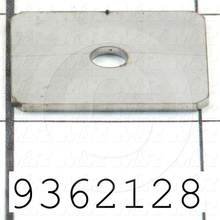 Fabricated Parts, Prox Slide End Plate, 1.05 in. Length, 0.88 in. Width, 18 GA Thickness