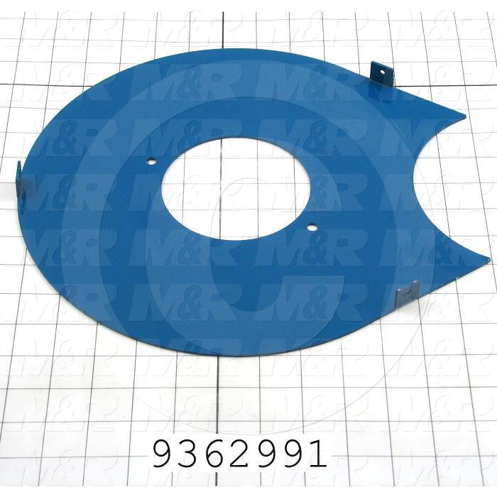 Fabricated Parts, Pulley Cover Bracket, 13.66 in. Length, 11.69 in. Width, 0.75 in. Height, Painted Blue Finish