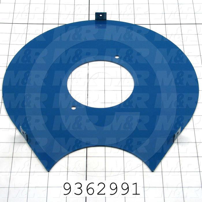 Fabricated Parts, Pulley Cover Bracket, 13.66 in. Length, 11.69 in. Width, 0.75 in. Height, Painted Blue Finish