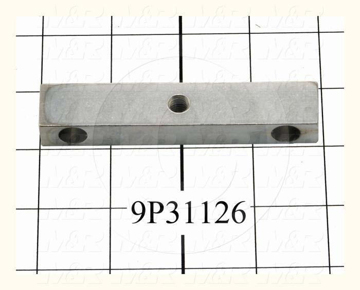 Fabricated Parts, Pusher Block 3.94"Lg, 3.94 in. Length, 0.75 in. Width, 0.50 in. Thickness, Chrome-Plated Finish