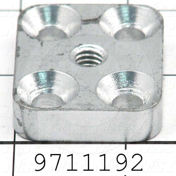 Fabricated Parts, Quick-Lock Mounting Plate, 1.59 in. Length, 1.34 in. Width, 0.38 in. Height