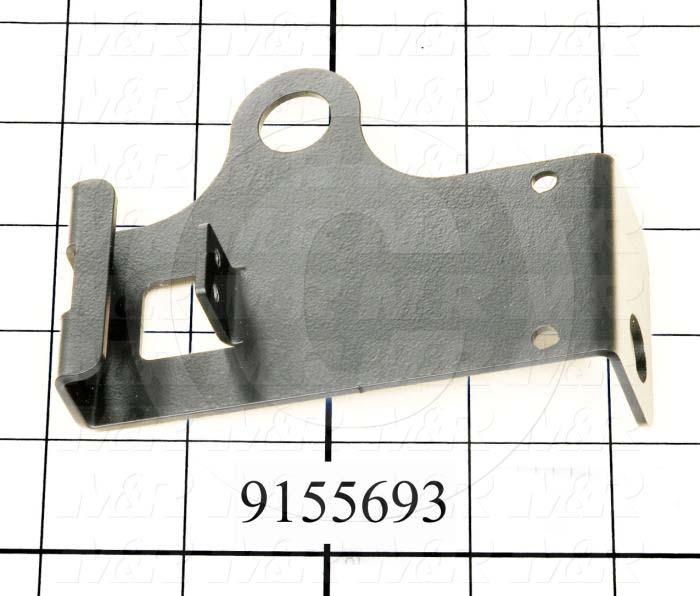 Fabricated Parts, Rear Head Prox Mtg Bracket, 3.91 in. Length, 3.00 in. Width, 1.96 in. Height, 14 GA Thickness, Black Powder Coat Finish