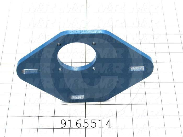 Fabricated Parts, Reducer Mtg. Plate 6"X 8.5", 8.50 in. Length, 6.00 in. Width, 0.375 in. Thickness, Painted Silver Blue Finish