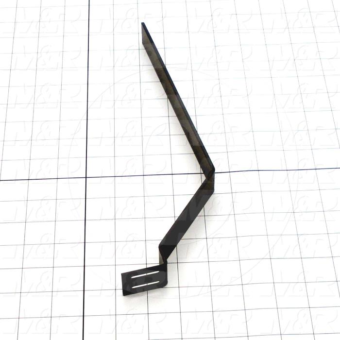 Fabricated Parts, Reflector Bracket, 12.13 in. Length, 1.00 in. Width, 4.25 in. Height, 11 GA Thickness, Black Finish